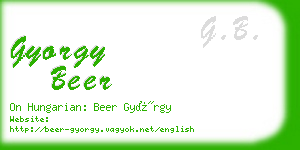 gyorgy beer business card